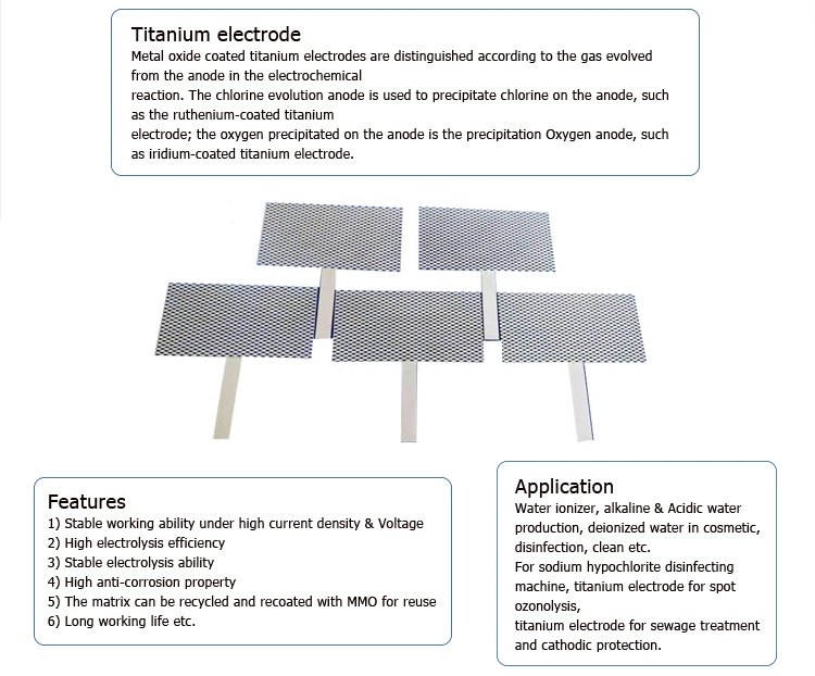 Titanium Anode and Cathode for Sodium Hypochlorite Generator